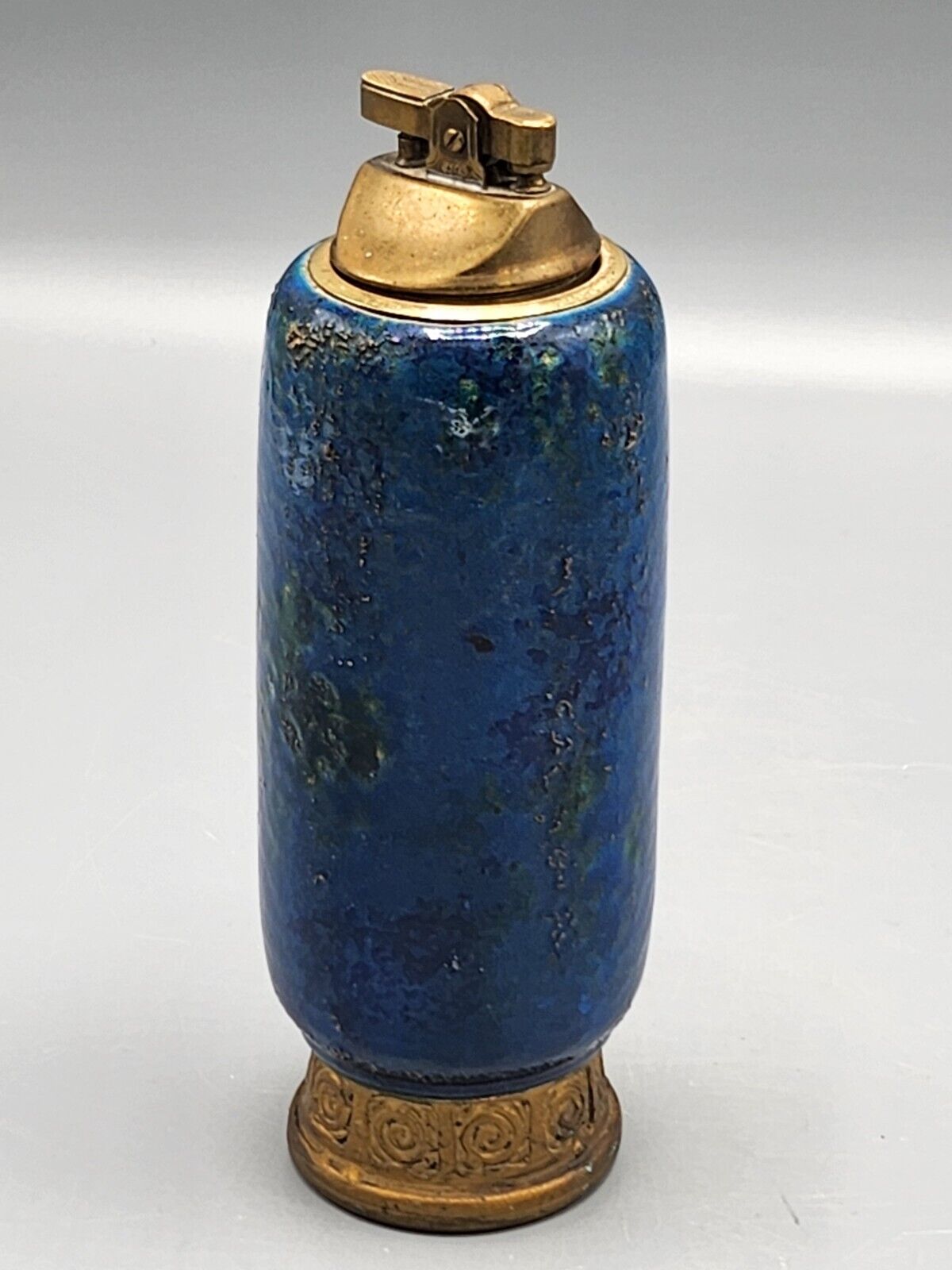   Aldo Londi Bitossi Rosenthal Netter Chinese Blue Ceramic Table Lighter
