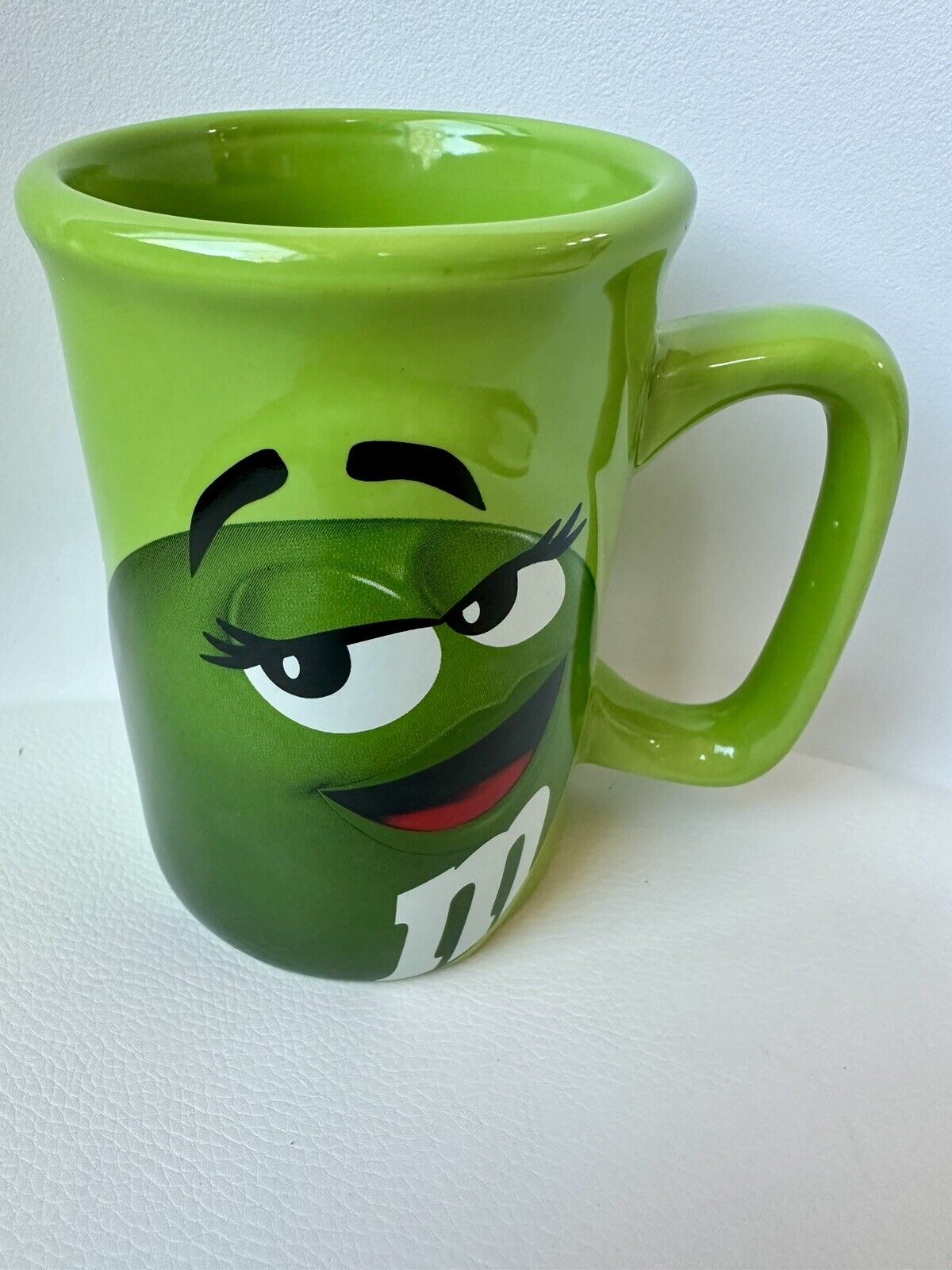 2012 Official Mrs. Green M&M Collectors Coffee Mug Cup Raised Print 