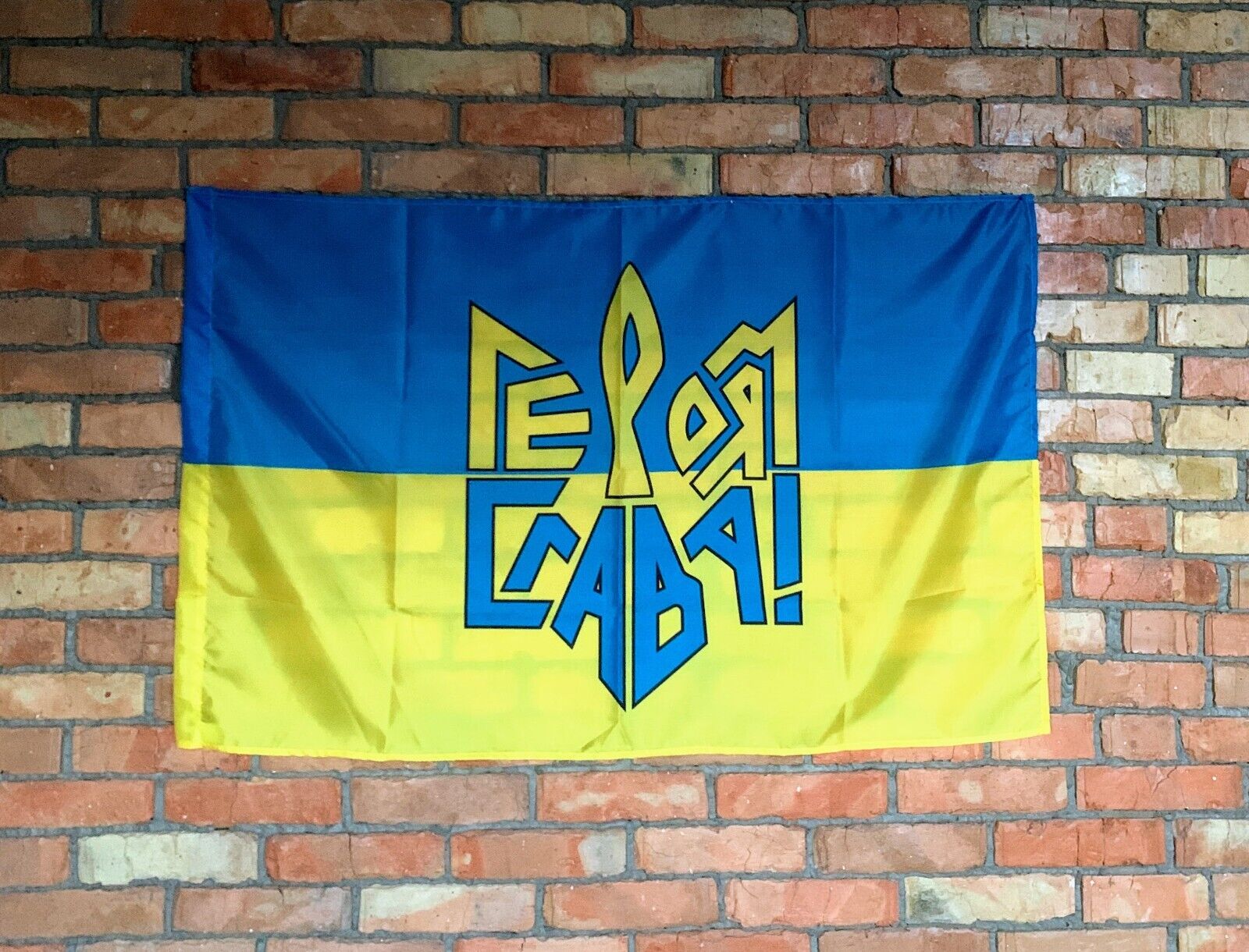 Ukrainian Large Flag 120*80 cm with trident. Glory to the heroes