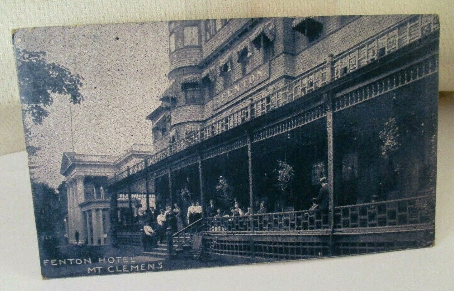 Vintage POSTED 1916 FENTON HOTEL MT CLEMENS MICHIGAN PHOTO POSTCARD