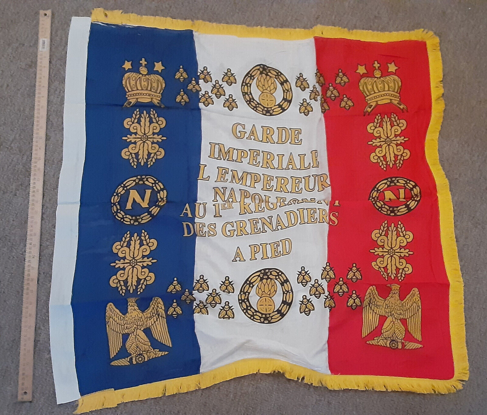 NAPOLEON Waterloo battle flag. Nice quality, 1st Grenadier guards. 35