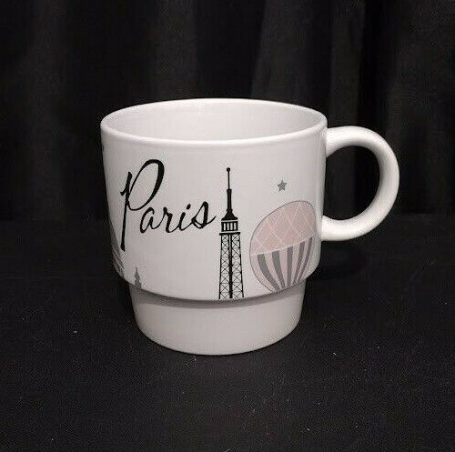 PARIS FRANCE Souvenir Coffee Cup Ceramic Pop Art Mug Eiffel Tower balloon
