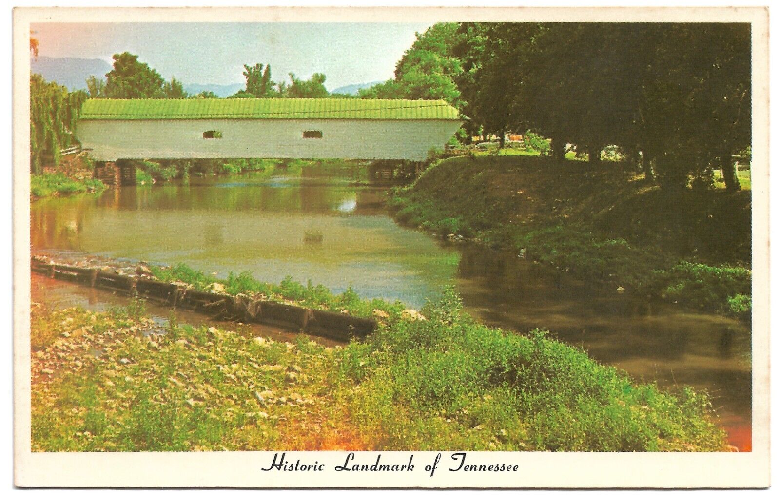 Elizabethton Tennessee Tn Historic Doe River Covered Bridge Vintage Postcard