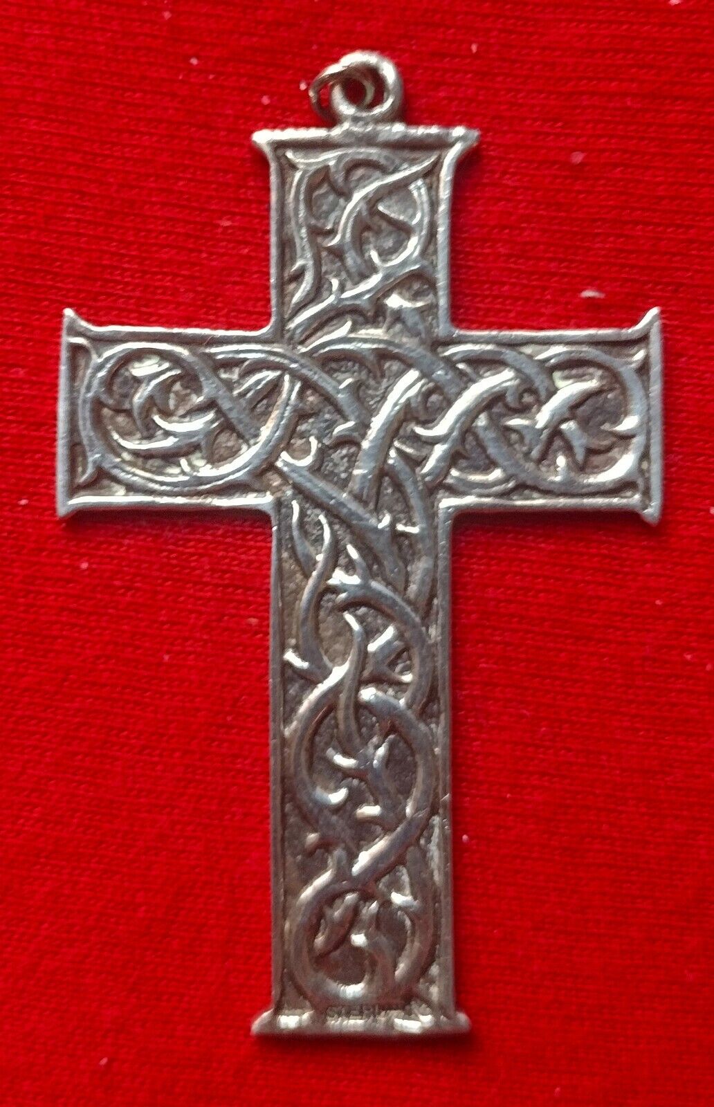 Antique Large Silver Crown Of Thorns Cross