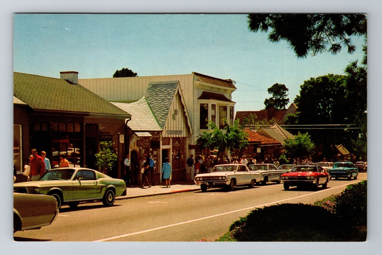 Carmel By The Sea, CA-California, Ocean Avenue, Carmel Shops , Vintage Postcard