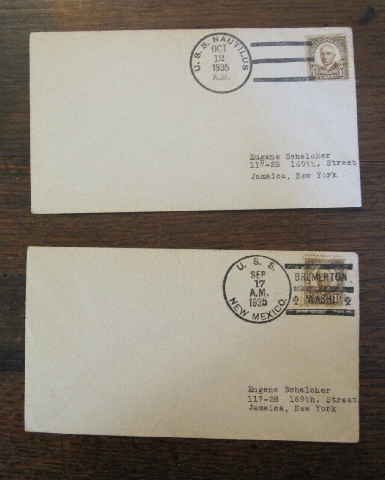 U.S.S. NAUTILUS & U.S.S. MEXICO Envelopes 1935