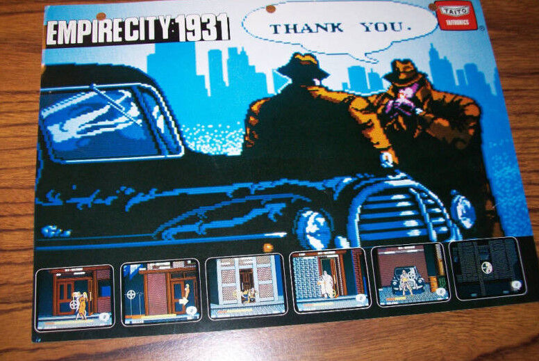 Empire City Arcade Flyer Original Video Game Vintage Retro Art 1986  