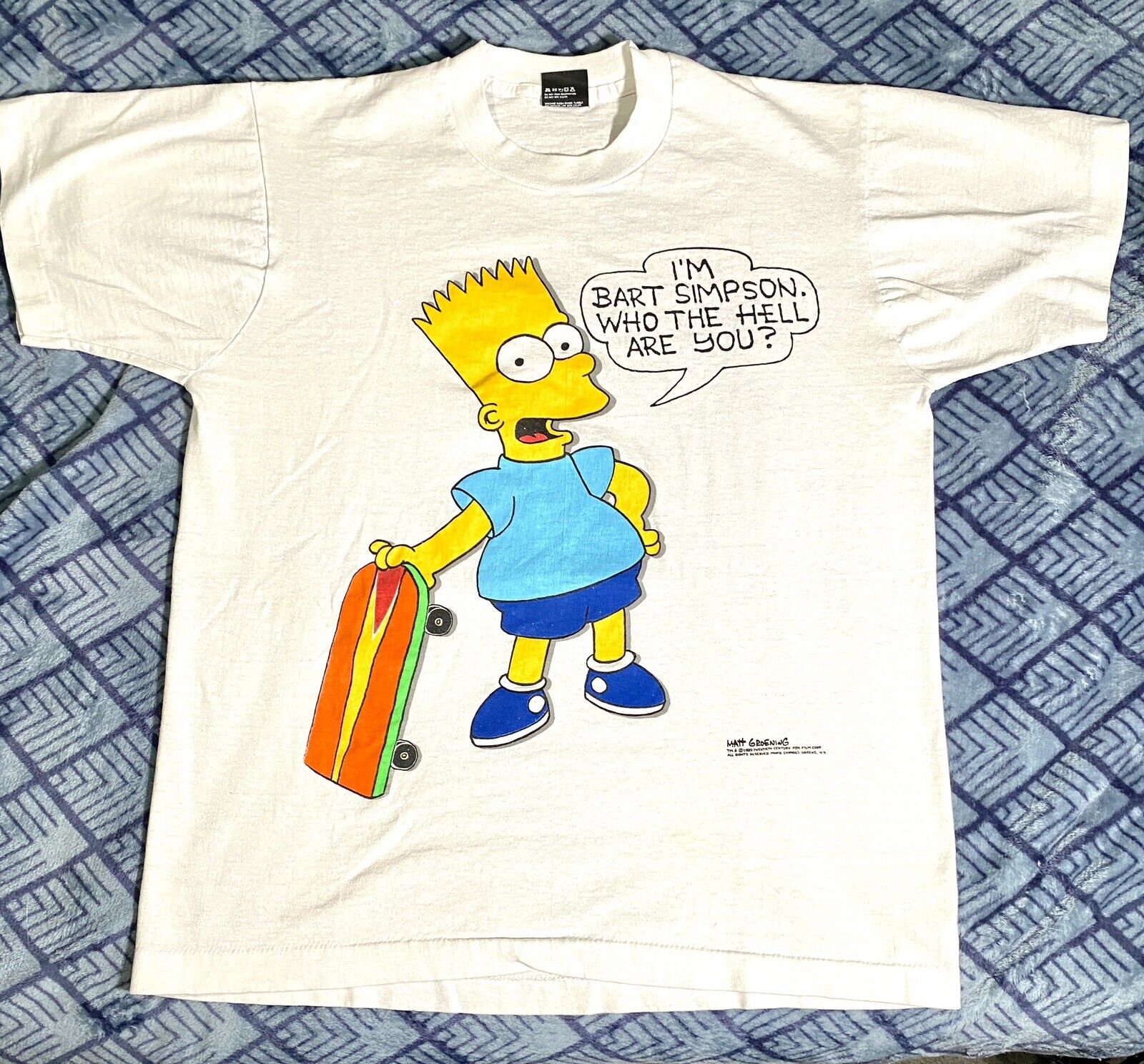Vintage Bart Simpson The Simpsons T-Shirt Large 1989 Cartoon Single Stitch 80s