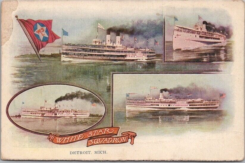 1910 WHITE STAR LINE Steamship Postcard 