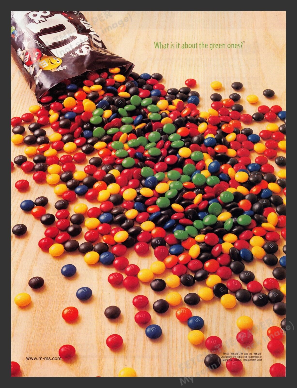 M&M\'s Candy Yummy 2000s Print Advertisement Ad 2001