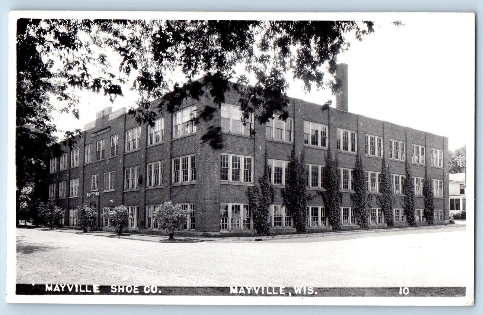 Mayville Wisconsin WI Postcard RPPC Photo Mayville Shoe Co. Building c1940\'s