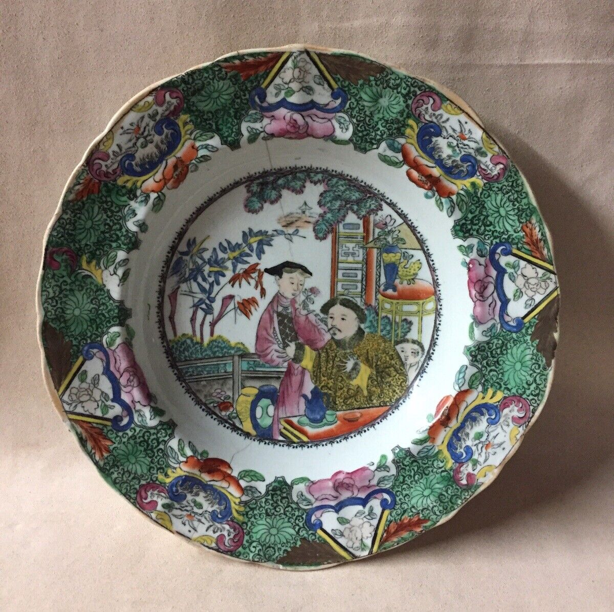 Antique Mason’s Ironstone Green Mandarine Pattern Bowl Circa 1815