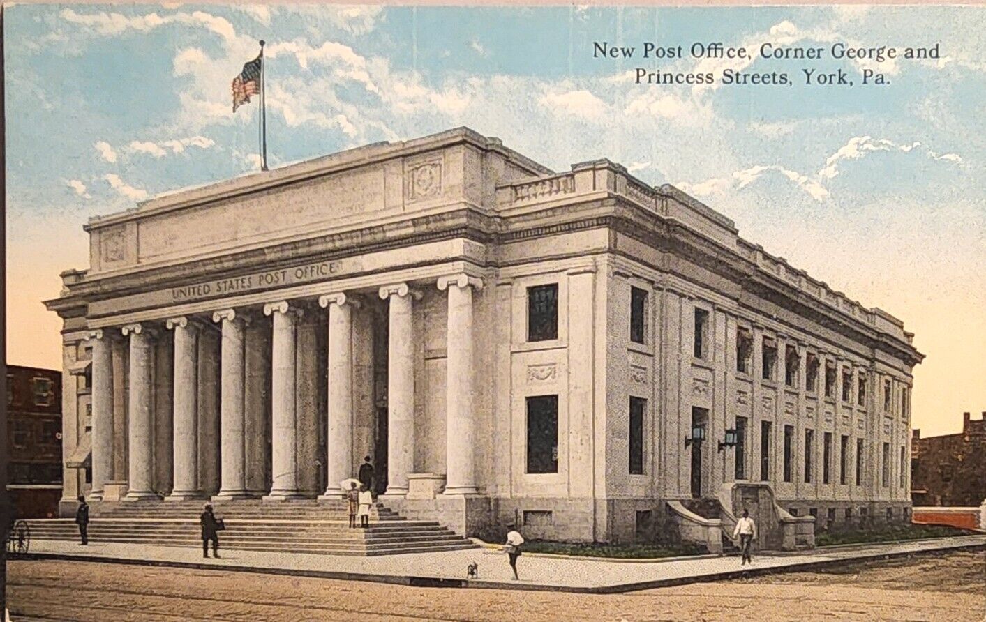 1915 Picture Postcard Of The New Post Office In York, Pennsylvania. #-2681