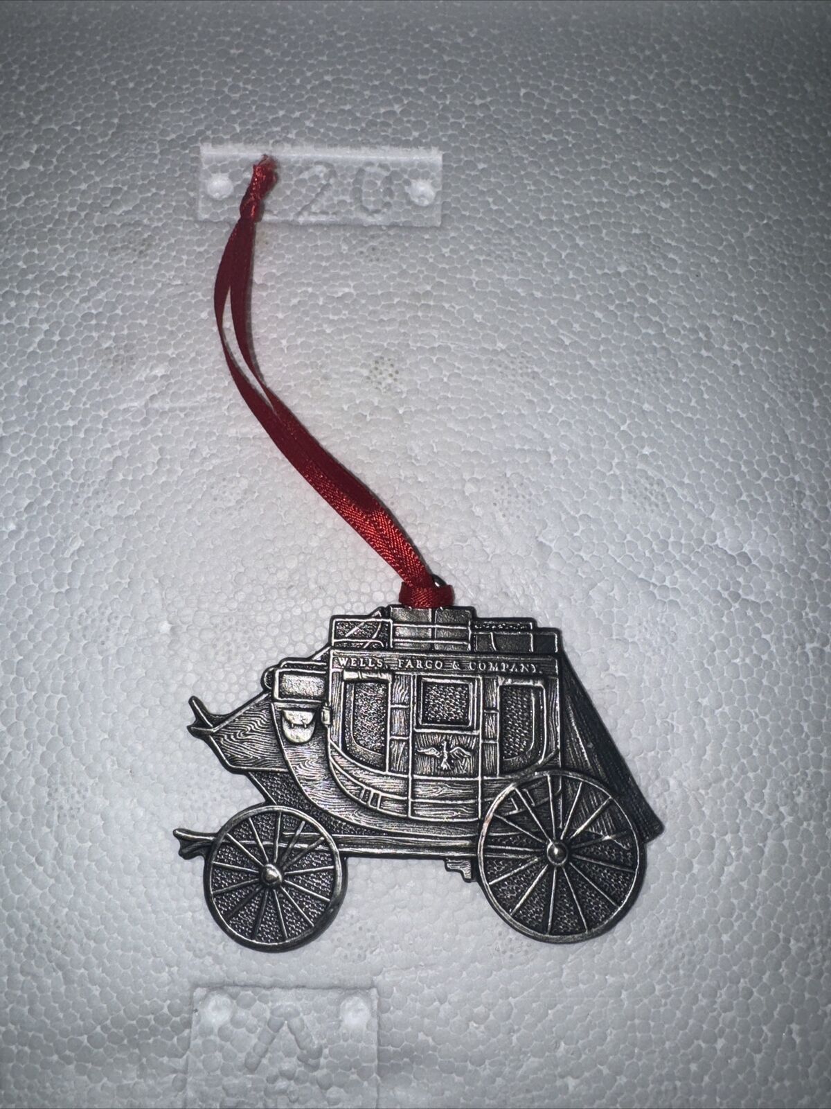Wells Fargo Company Pewter Wagon Stagecoach Christmas Ornament 