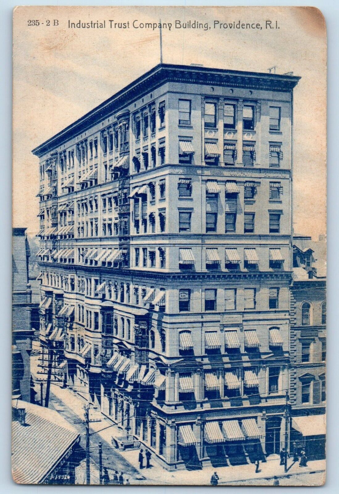 Providence Rhode Island Postcard Industrial Trust Company Building c1907 Vintage