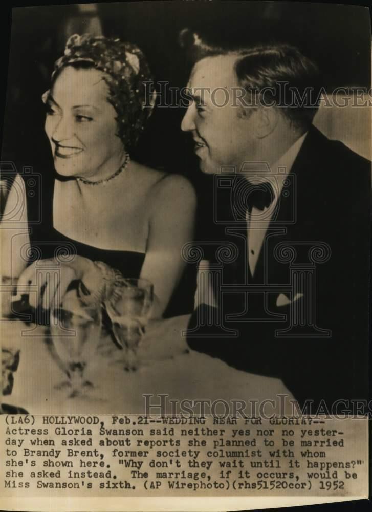 1952 Press Photo Actress Gloria Swanson with Brandy Brent, Hollywood - saa23741