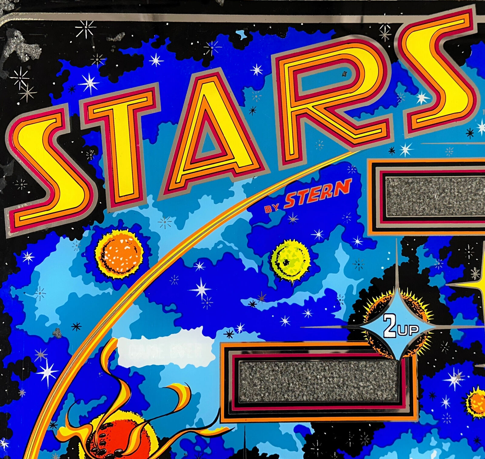 Stern Stars Pinball Machine Game Backglass ORIGINAL NOS