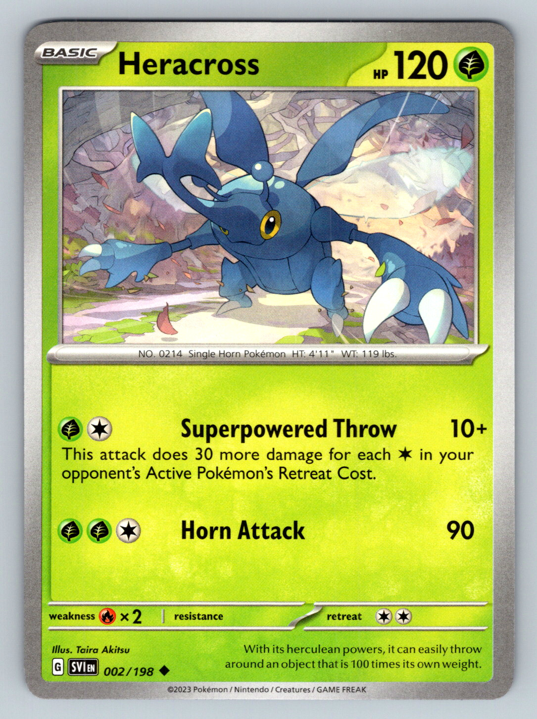 Heracross 002/198 Pokemon Card TCG 2023