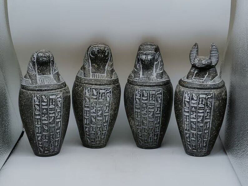 Replica of Canopic Jars, Ancient Artifacts, Egyptian Canopic Jars, The Four Sons