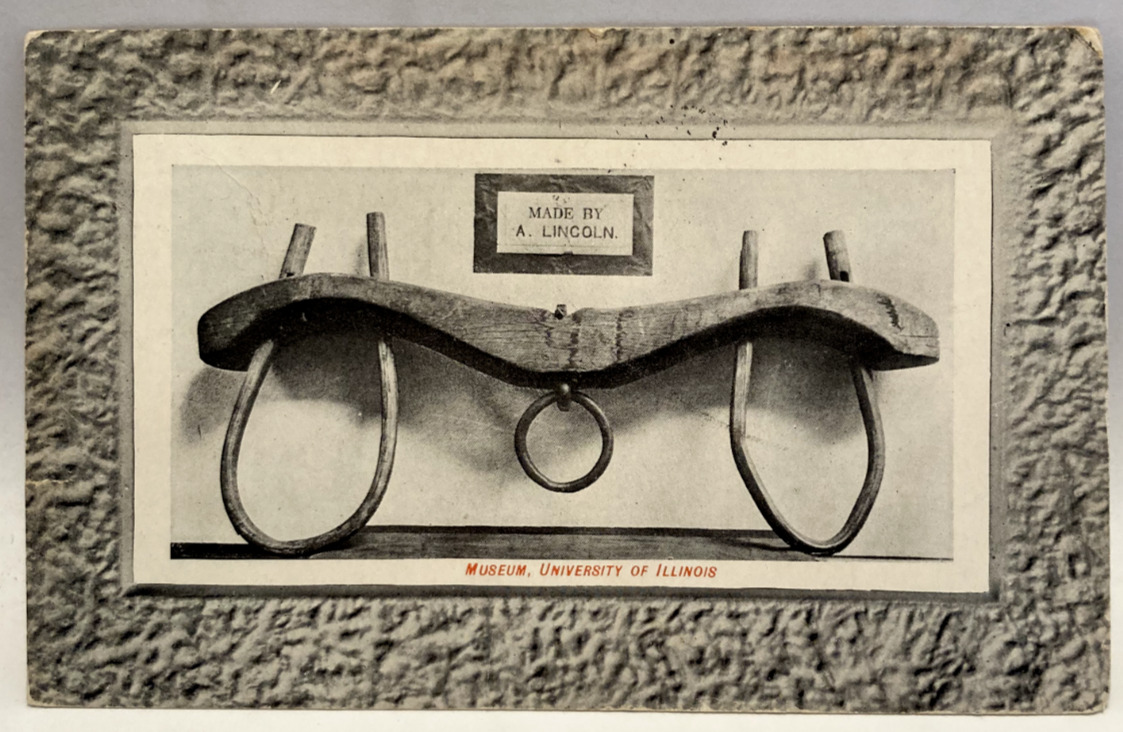 Ox Yoke, Made by Abraham Lincoln, University of Illinois Museum Postcard