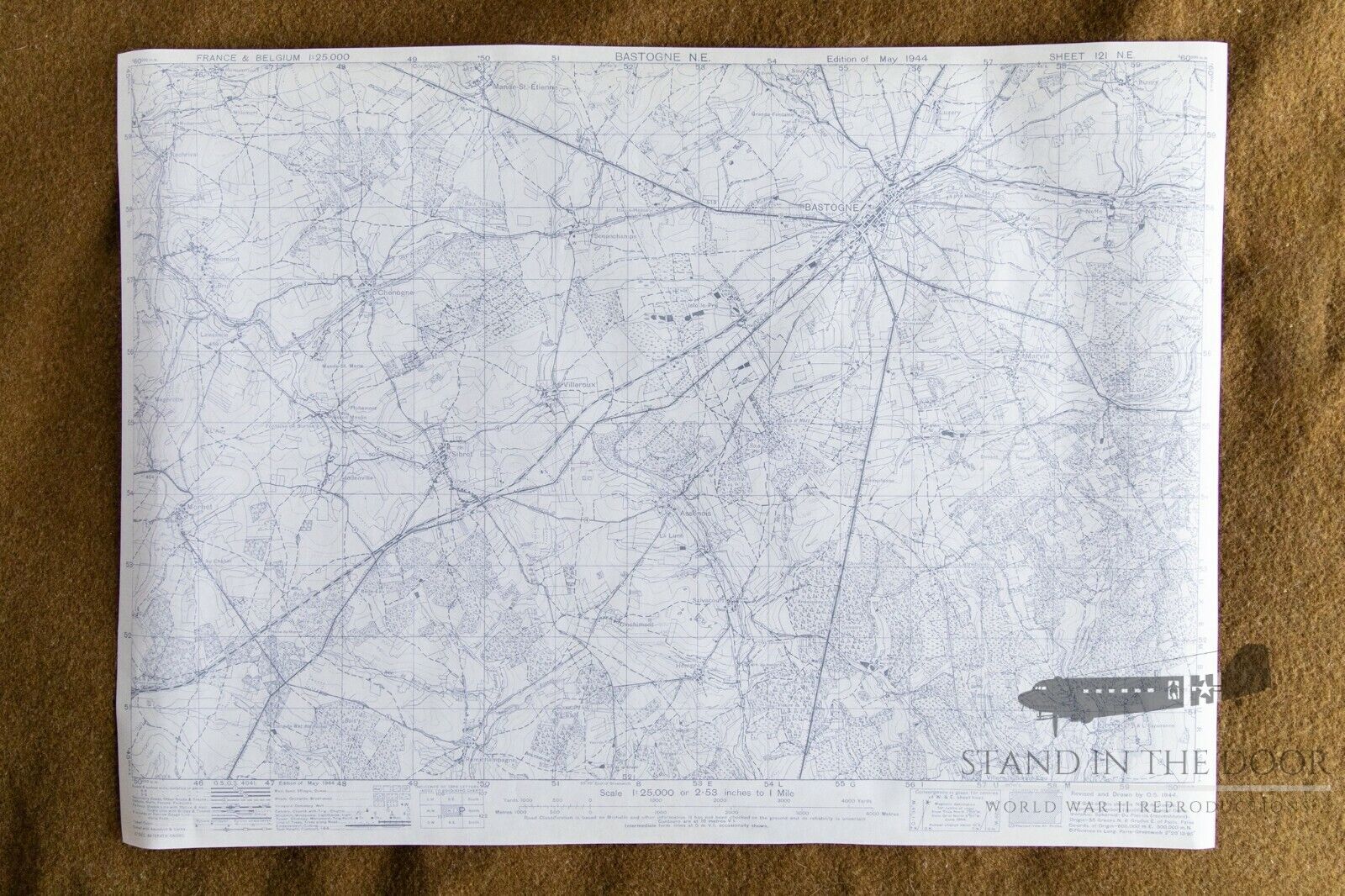 WW2 Bastogne map 32- Battle of the Bulge