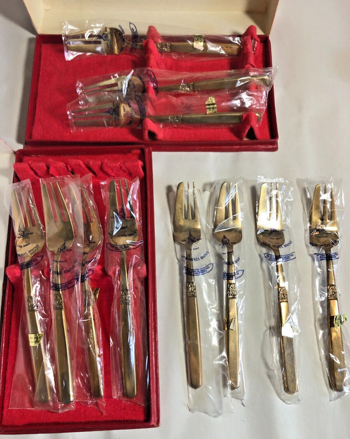 Lot of 11 Thailand Solid Pure Nickel Bronze Flatware Forks Never Used