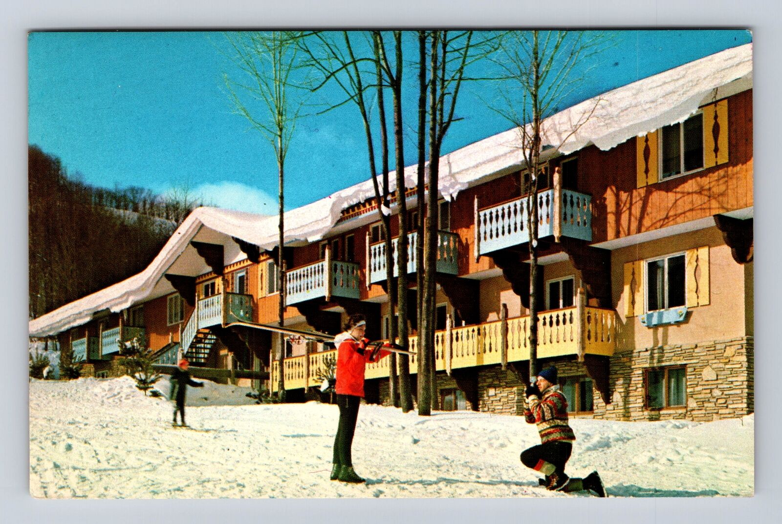 Boyne Falls MI-Michigan, Boyne Mountain Lodge, Advertising Vintage Postcard