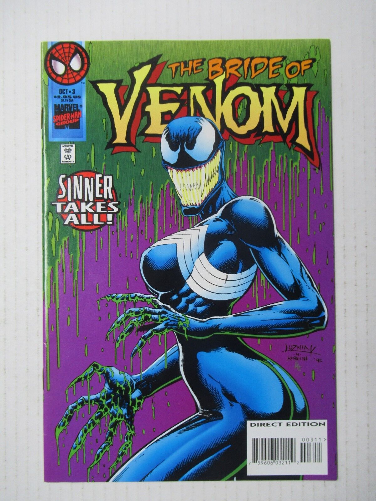 1995 Marvel Comics Venom Sinner Takes All #3 1st app She-Venom