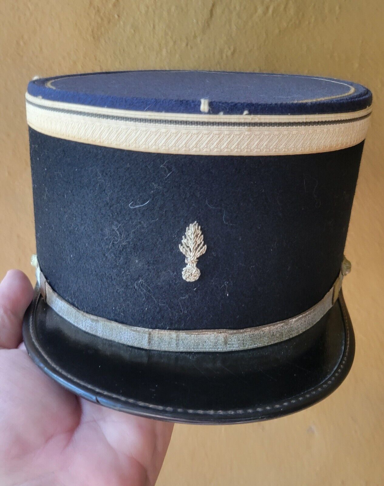 Vintage French Gendarme Police Hat Kepi Navy Blue