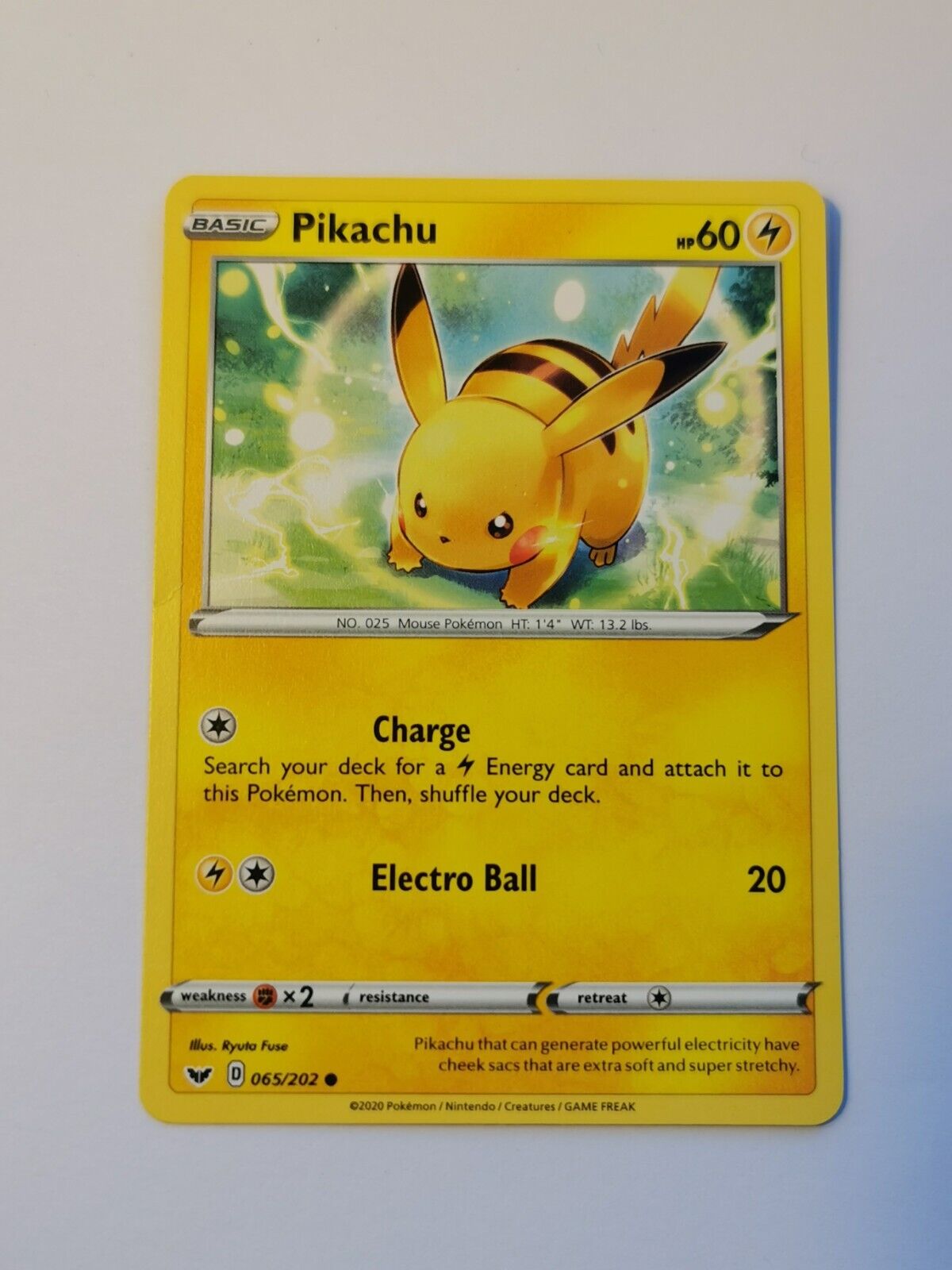 Pikachu - 65/202 - Common - Sword & Shield