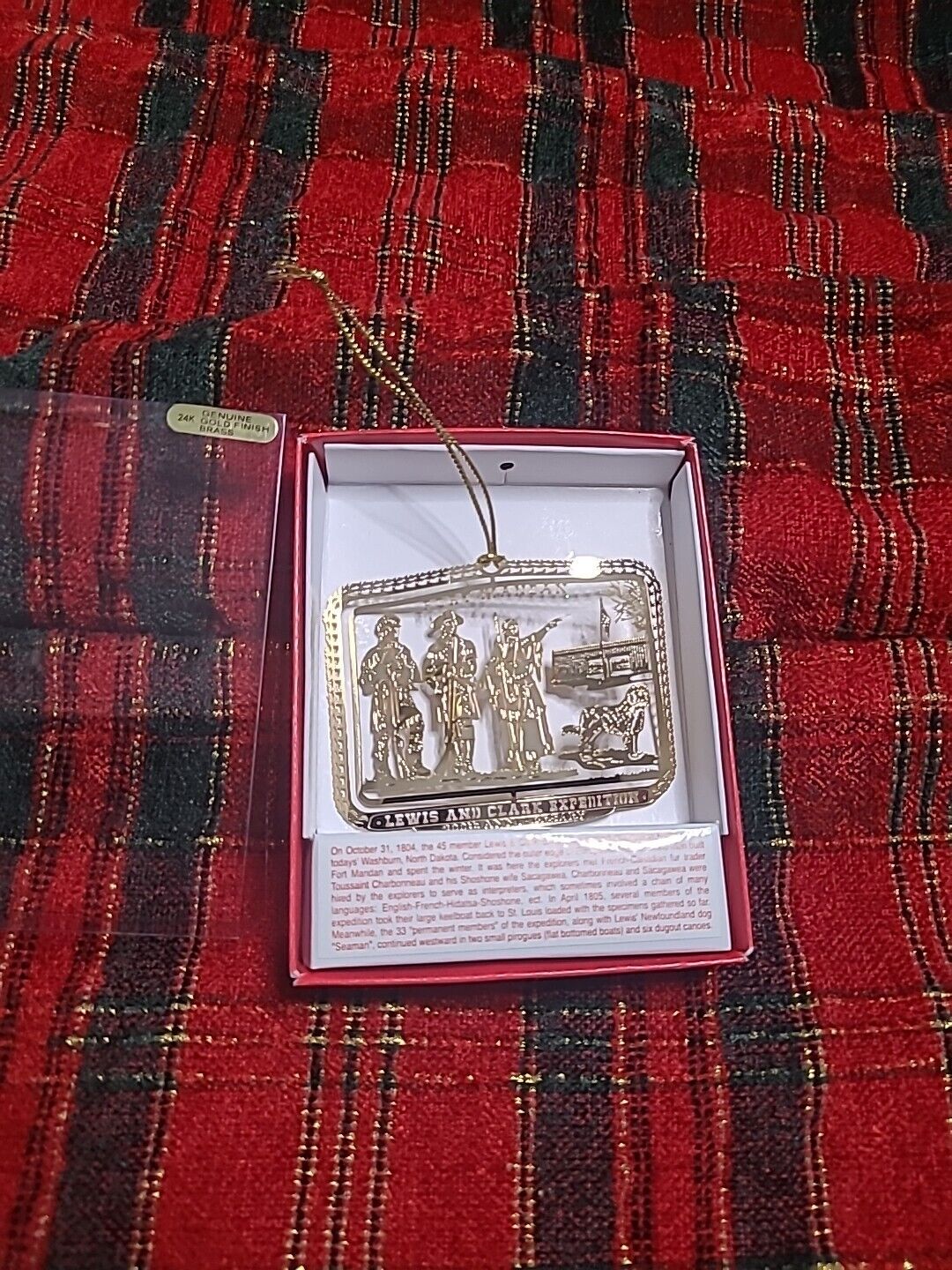 Nations Treasures Lewis & Clark Fort Mandan Ornament 24K Gold Finish Brass