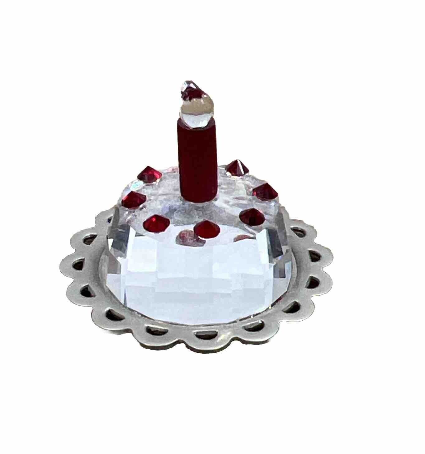 Vintage SWAROVSKI Crystal Happy Birthday Cake 296555 No Box Estate Sale