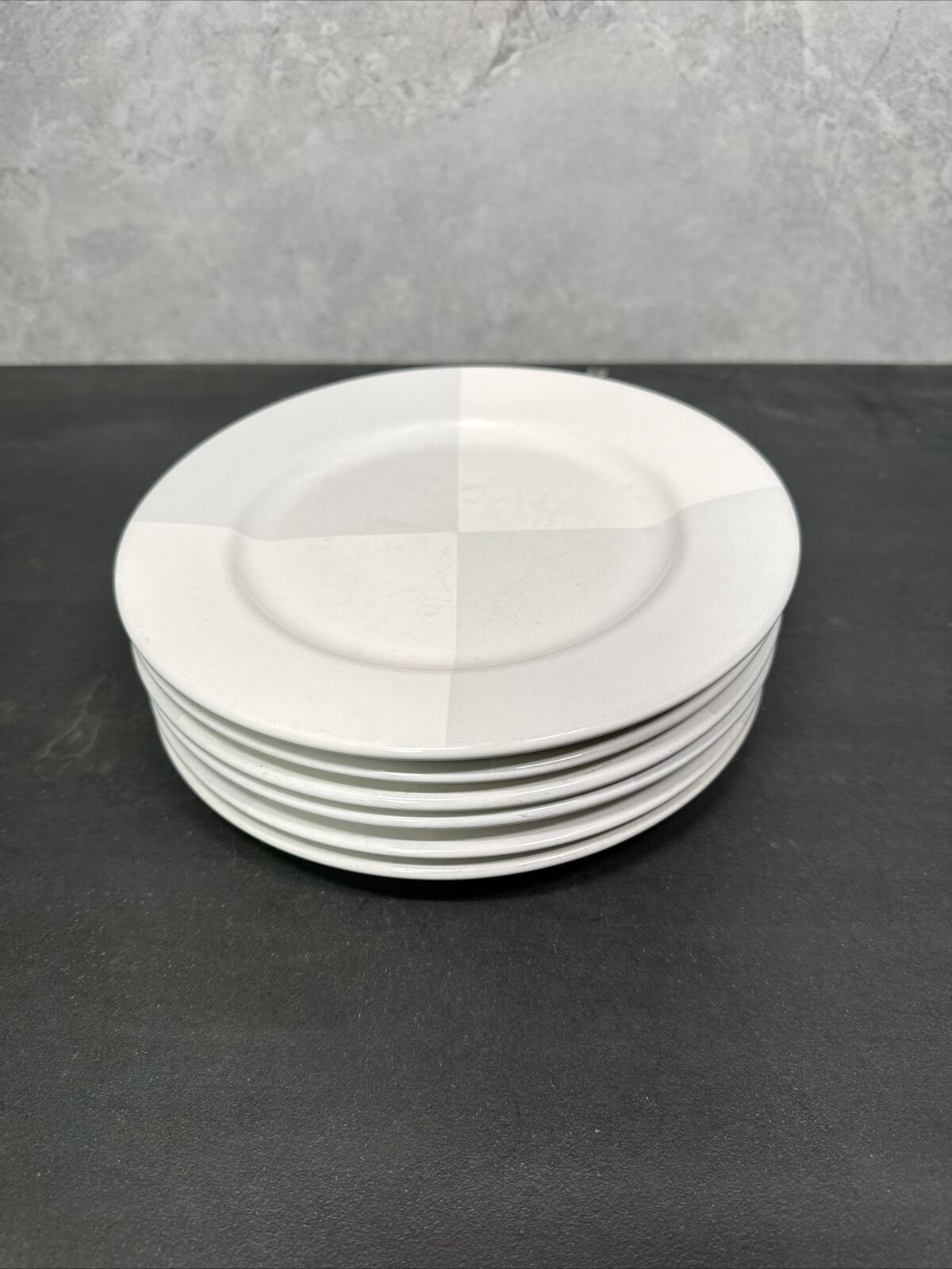 U1 Nautica Arctic White Salad Plate 3367897 Set Of 6 Plates White & Grey Pattern