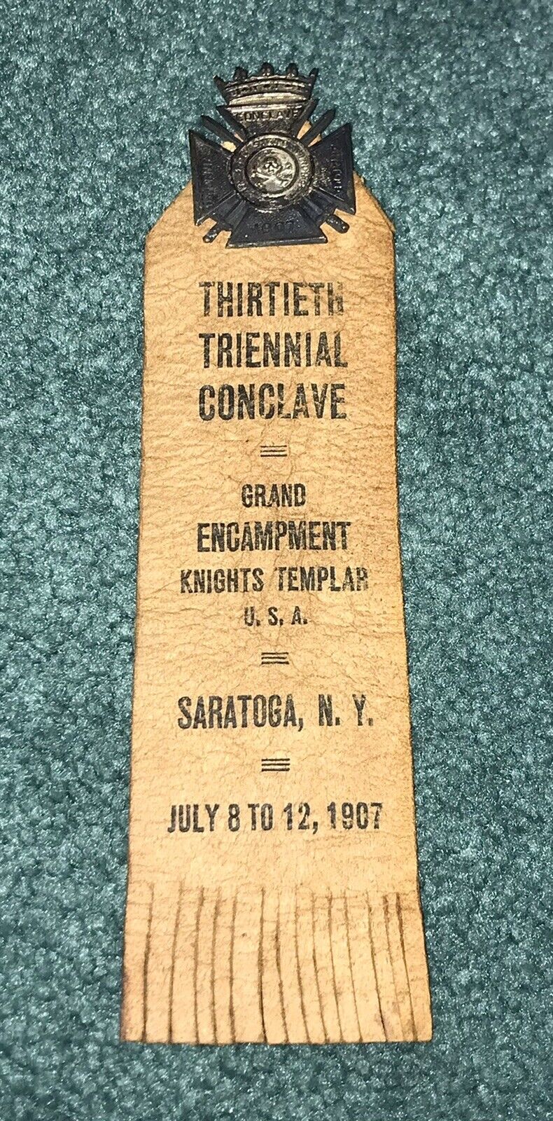 Vintage 1907 Knights Templar 13th Triennial Conclave Grand Encampment Medal
