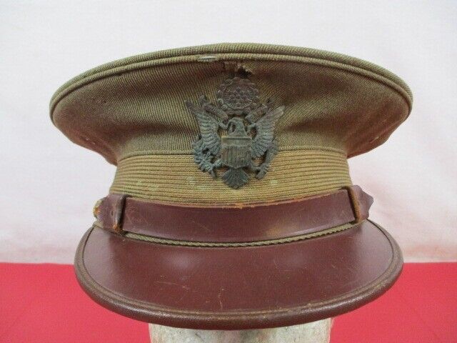 post-WWI Era US Army Officer\'s Visor Cap or Hat - 1920\'s Vintage - 7 1/8 - NICE