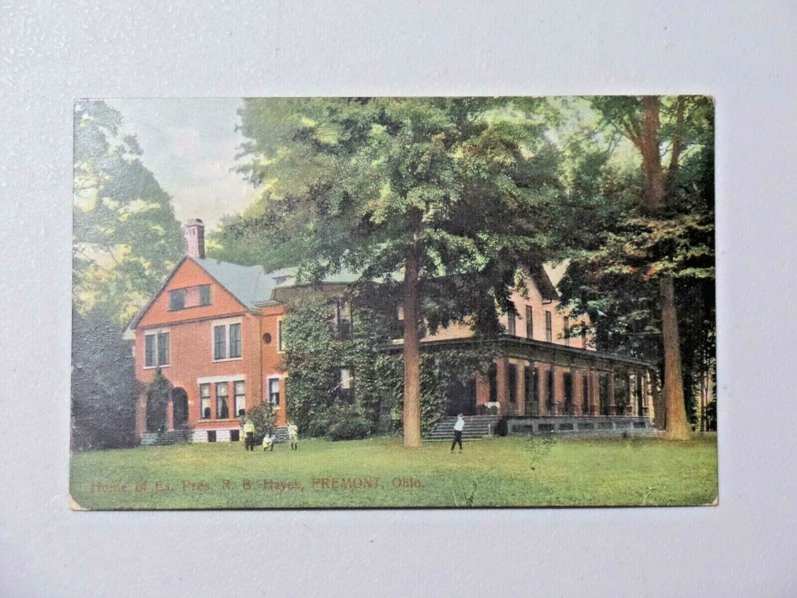 Vintage Home of Late Ex Pres Hayes, Freemont Ohio Postcard 1908 Post 8157