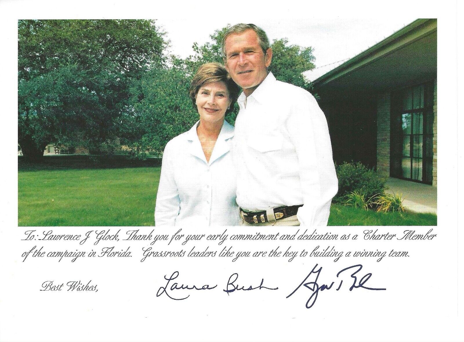 President George W Bush and Laura Bush Presidential Campaign Photo