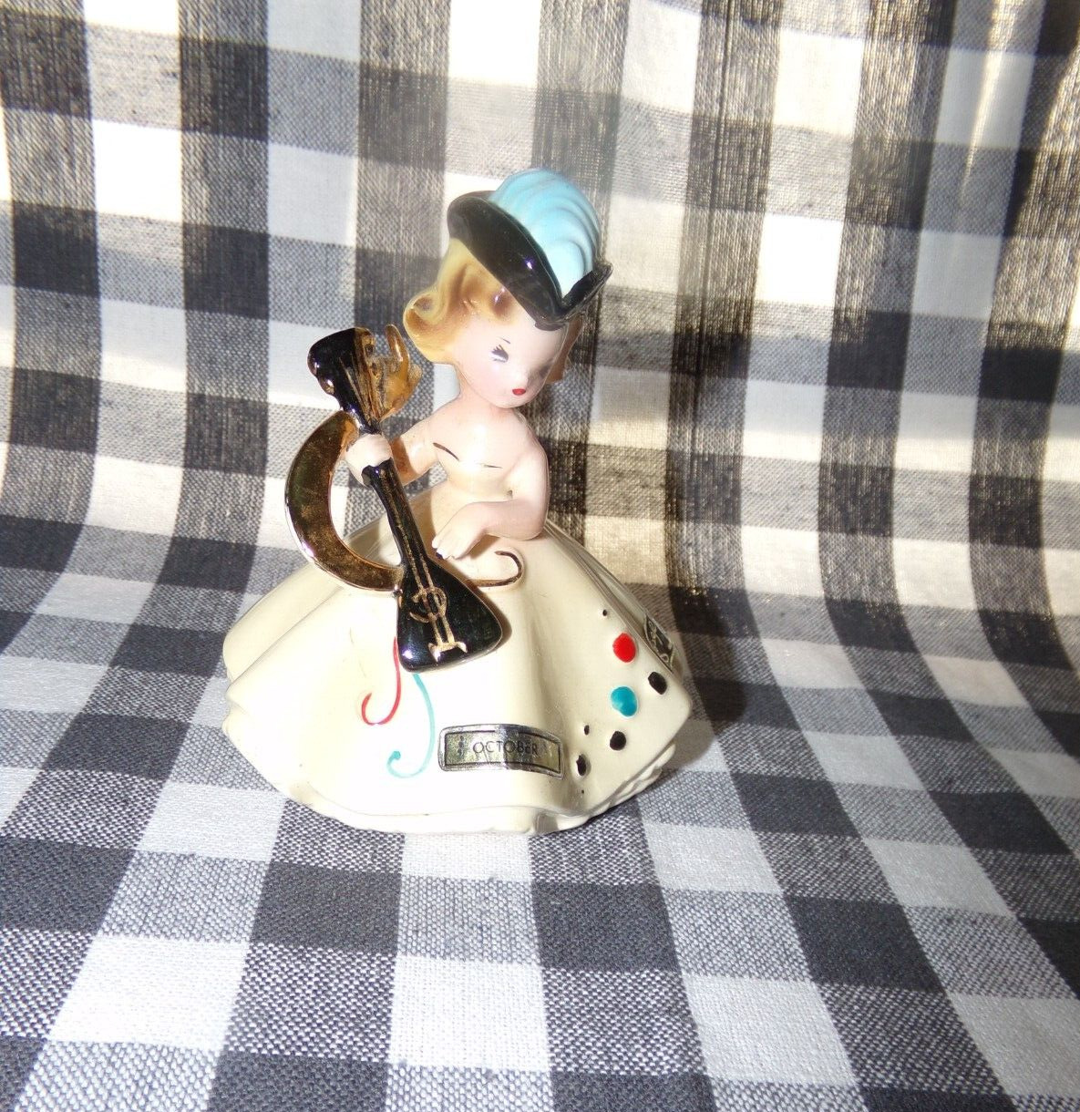 Vintage Josef Originals October Girl with Lyre figurine