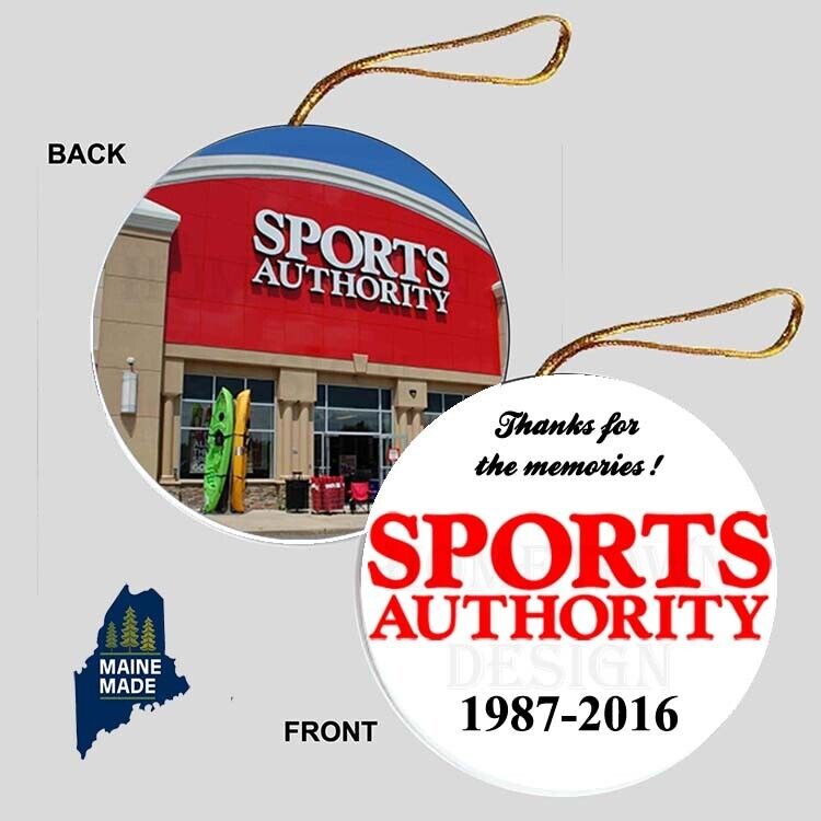 SPORTS AUTHORITY Christmas Ornament - Sporting Goods Vintage Defunct Retail