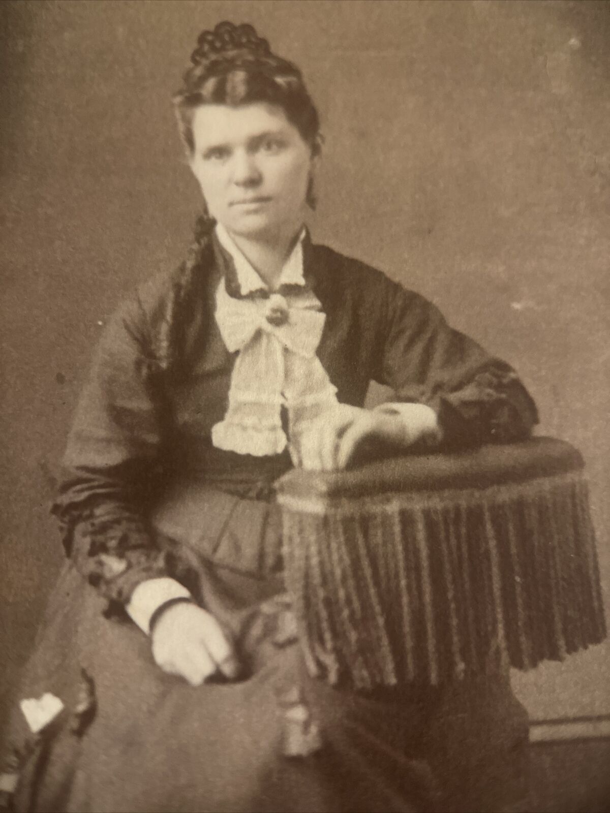 CDV Photo Victorian Era Woman in Old World Dress