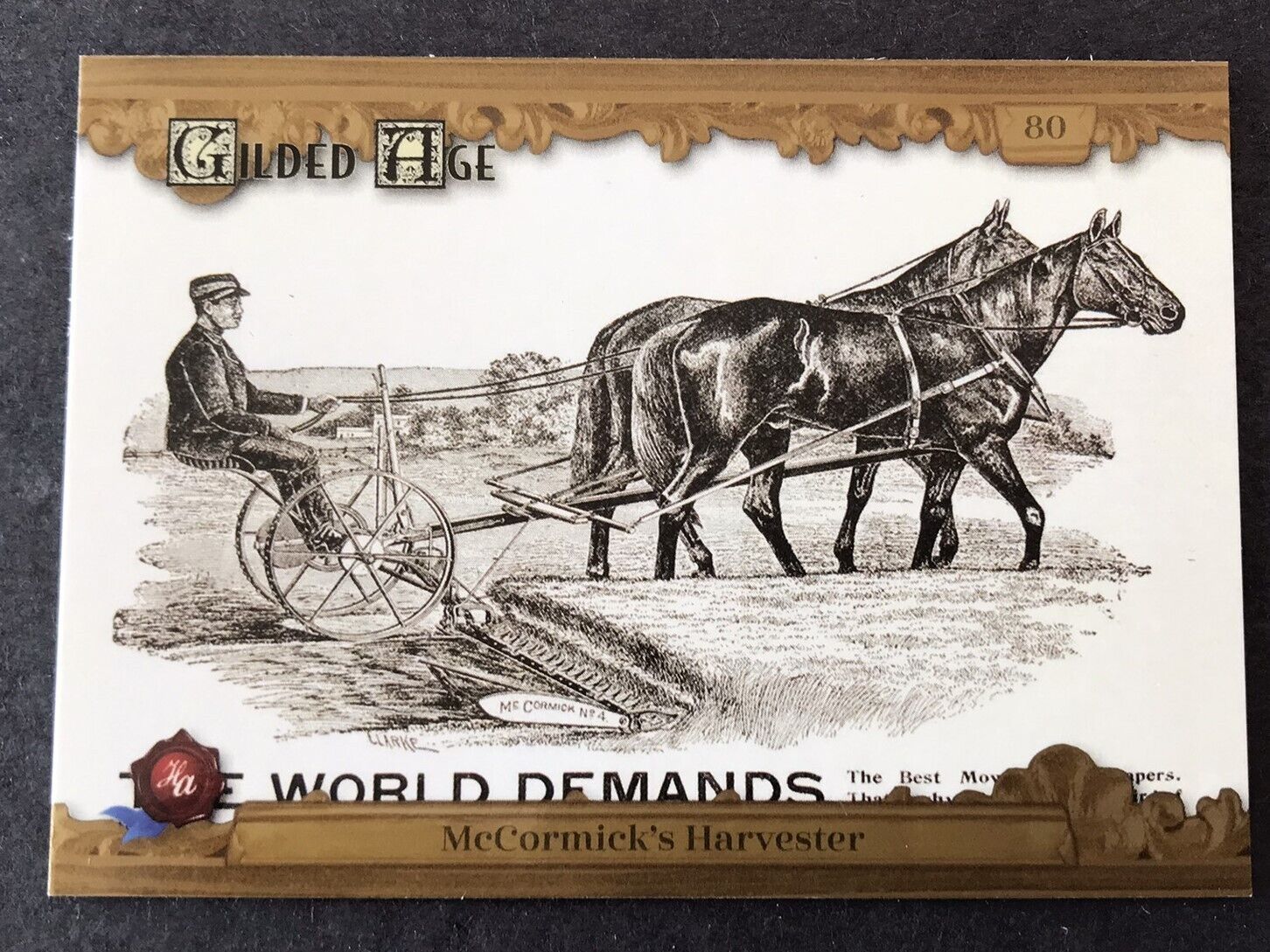 McCormick Harvester Historic Autographs Gilded Age #80 RADIANT Card 1 of 500