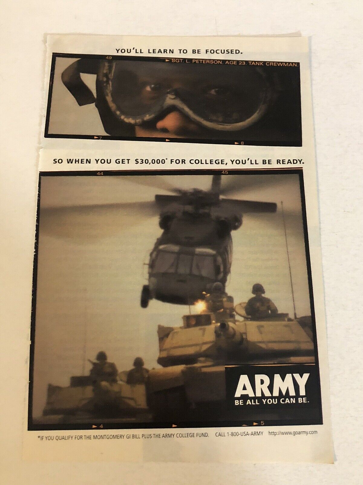 Army Vintage Print Ad Advertisement Be All You Can Be pa14
