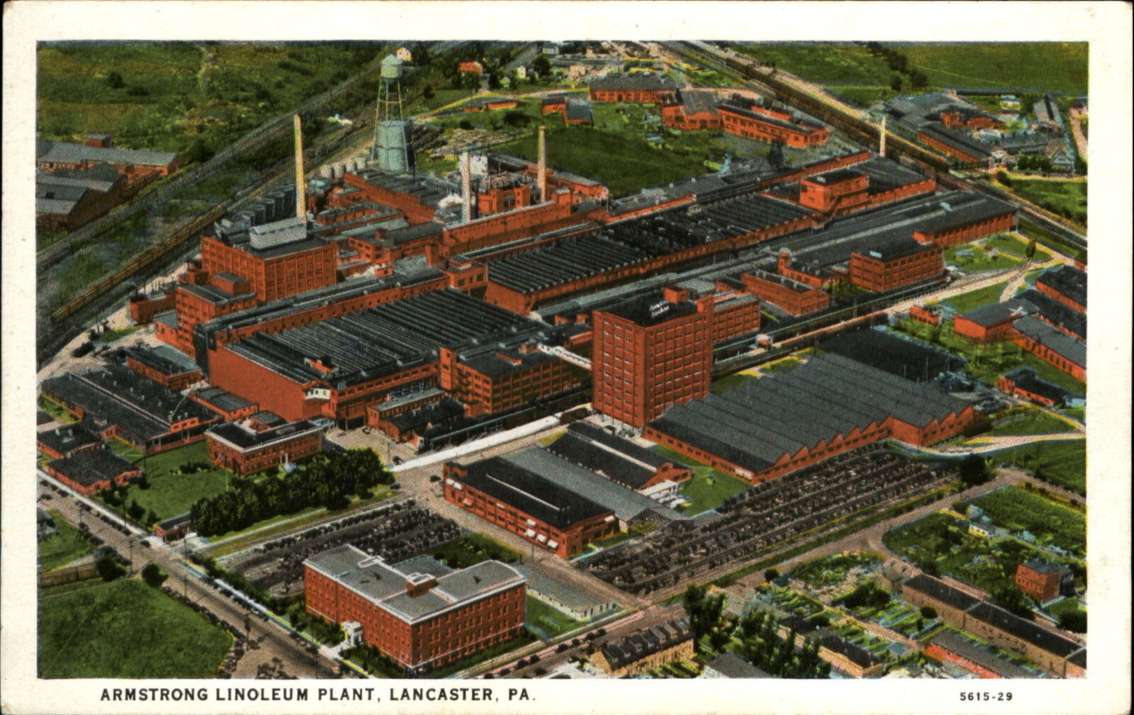 Armstrong Linoleum Plant ~ Lancaster Pennsylvania PA ~ aerial view 1920s-30s
