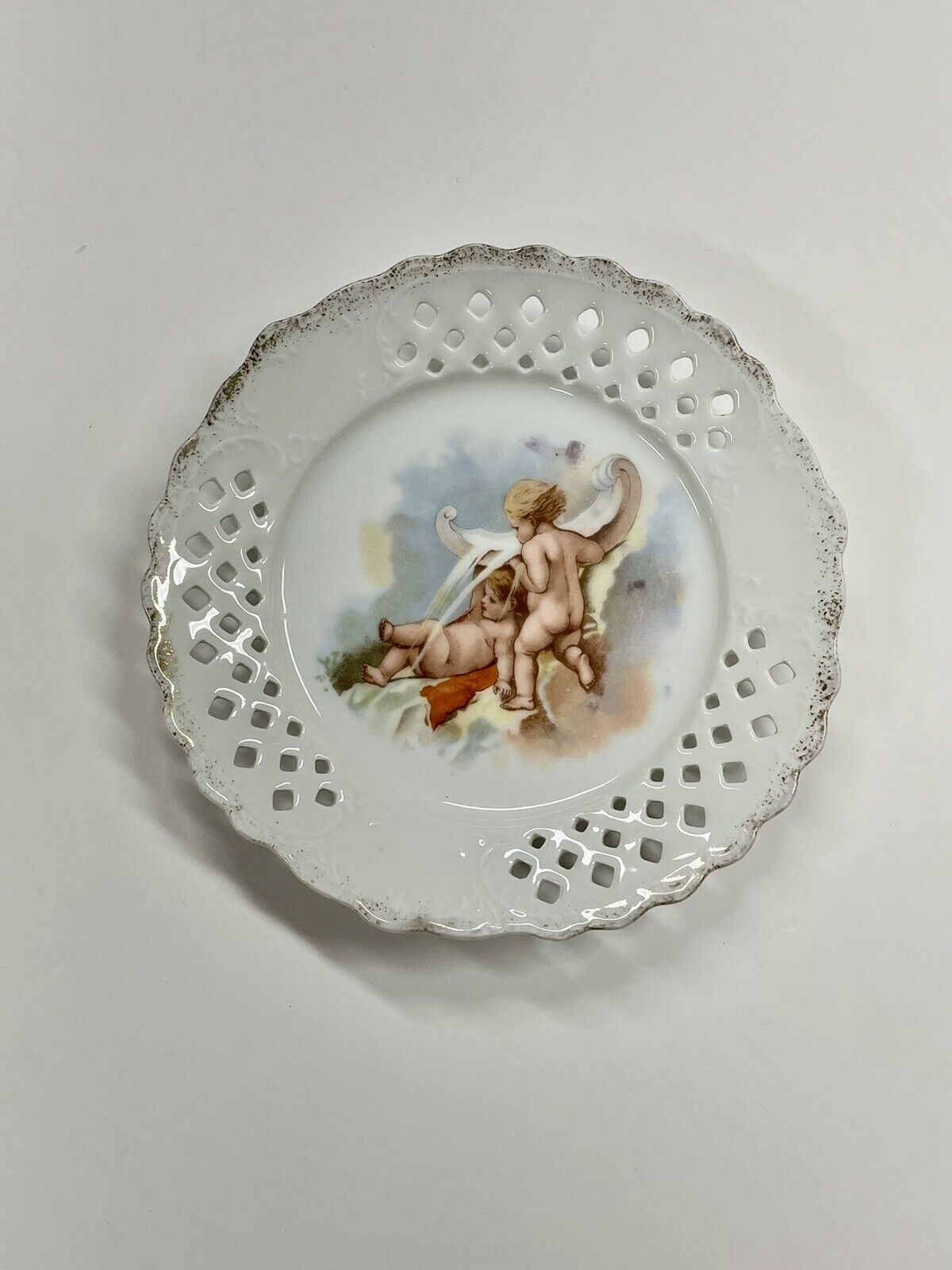 Vintage Cherub French Inspired Plate