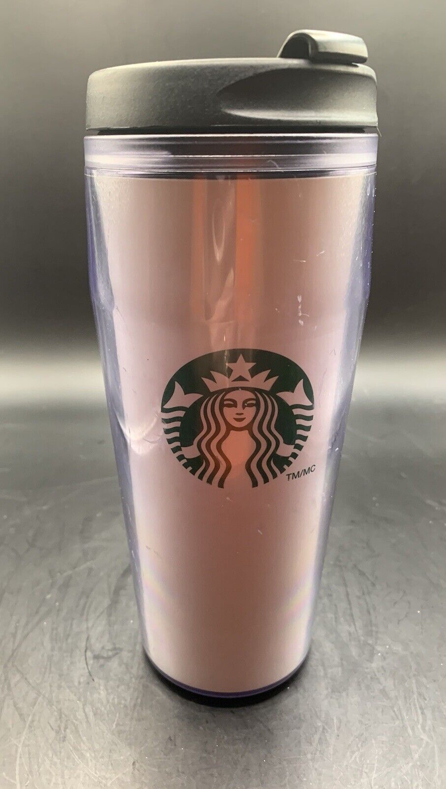 STARBUCKS  Hot/cold Tumbler Clear Plastic Discontinued Retired 1999 16 oz