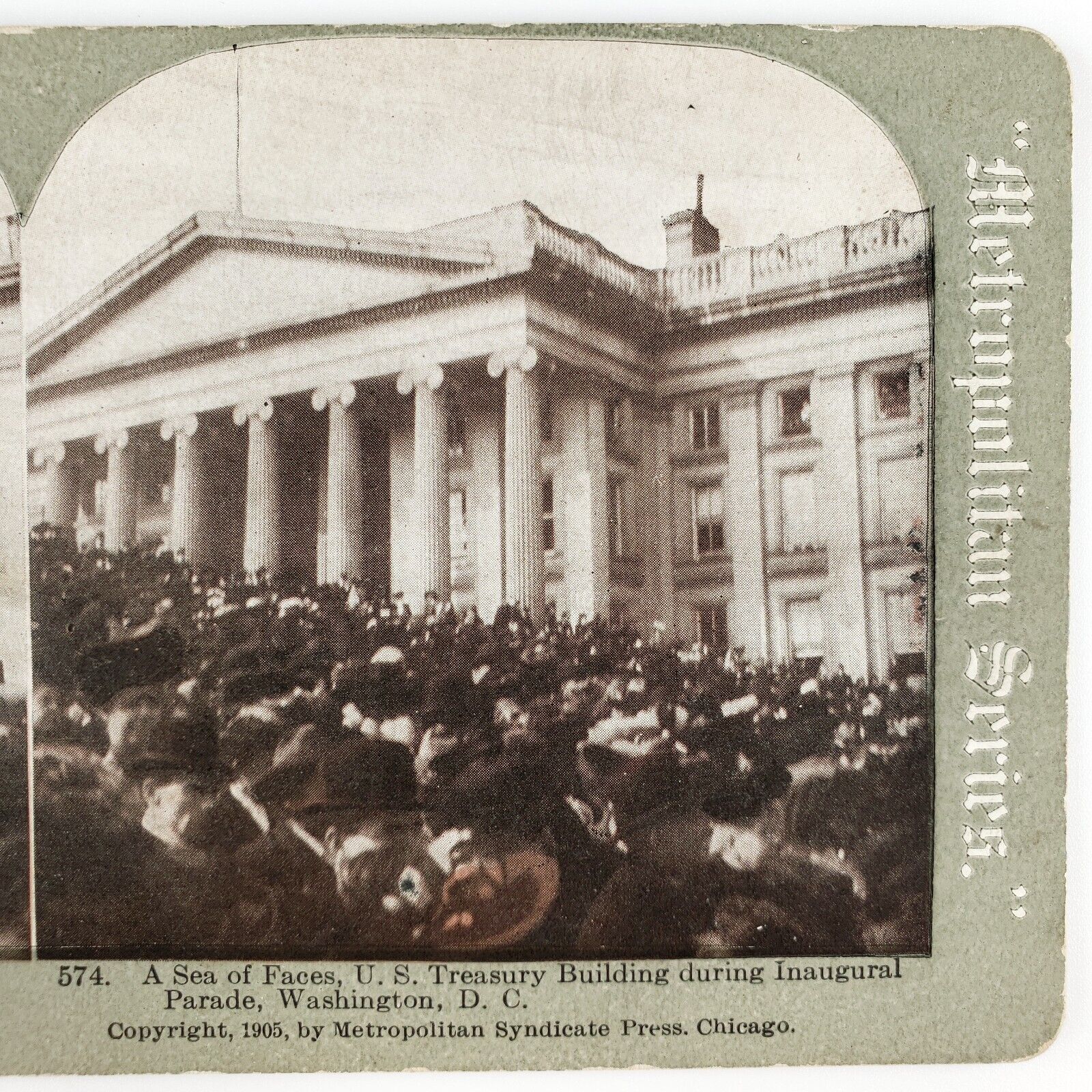 Theodore Roosevelt Inauguration Parade Stereoview c1905 Treasury Building G947