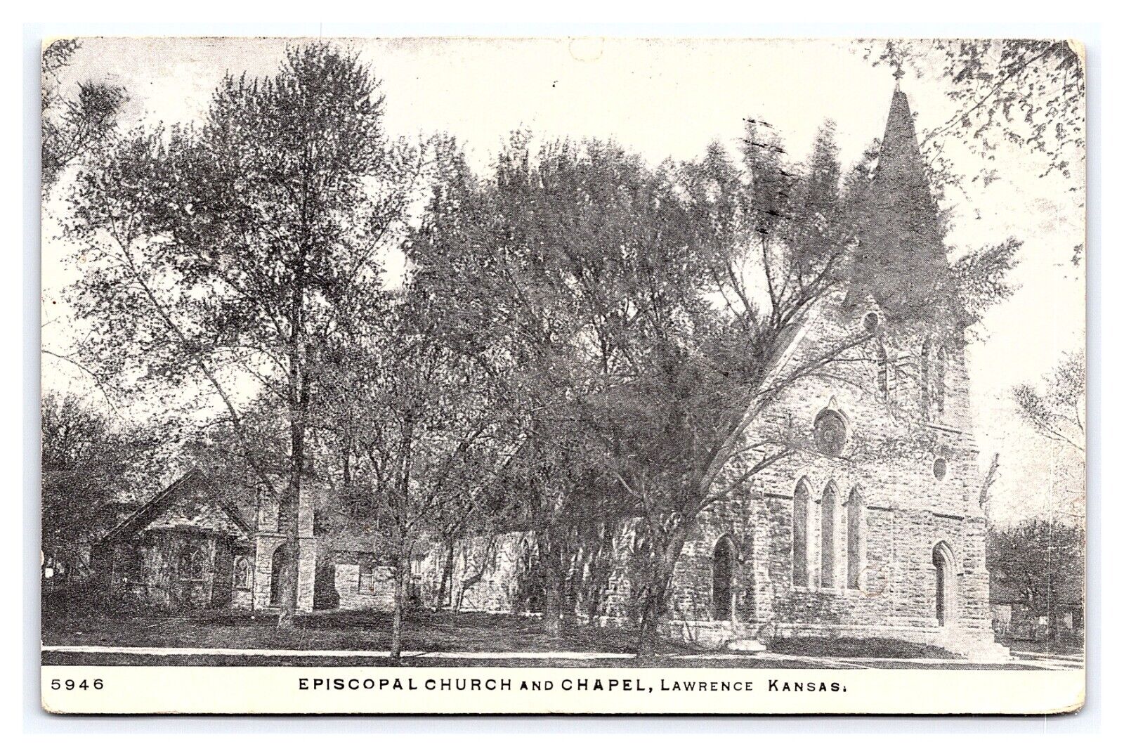 Episcopal Church And Chapel Lawrence Kansas c1908 Postcard