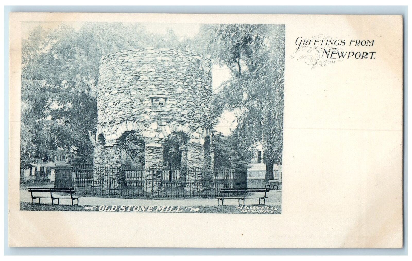 c1905\'s Greetings From Newport Rhode Island RI Unposted Old Stone Mill Postcard