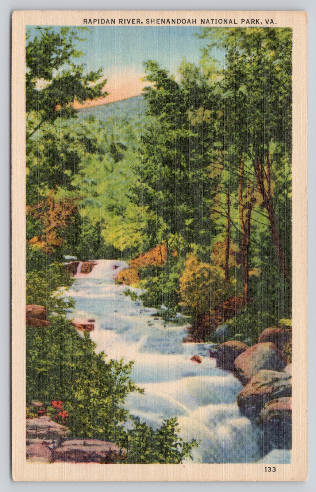 Rapidan River Shenandoah National Park VA, c1930s Postcard, Near Fredericksburg