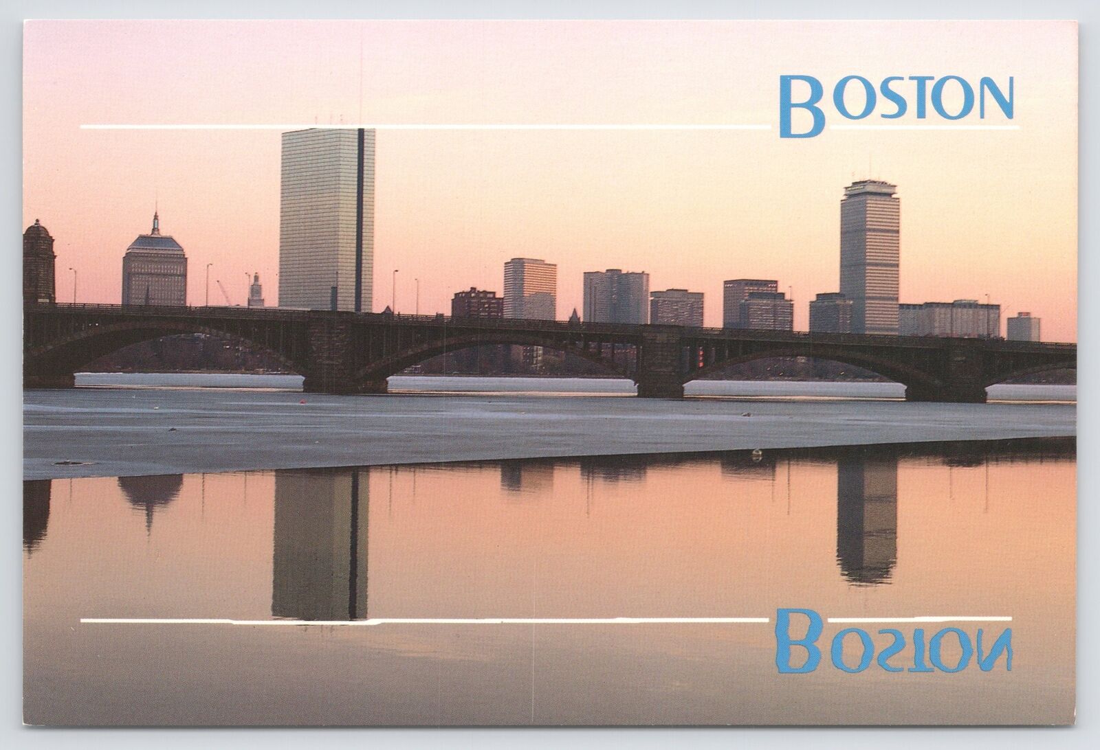 Boston Massachusetts~Skyline & River From Cambridge~Continental Postcard